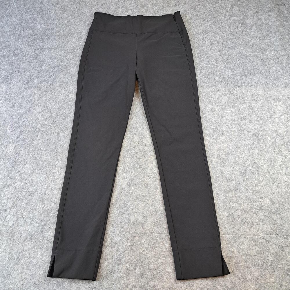 Athleta Pants Women 2 Black Wander Slim Ankle Zip Stretch Nylon Slim Fit Pull On